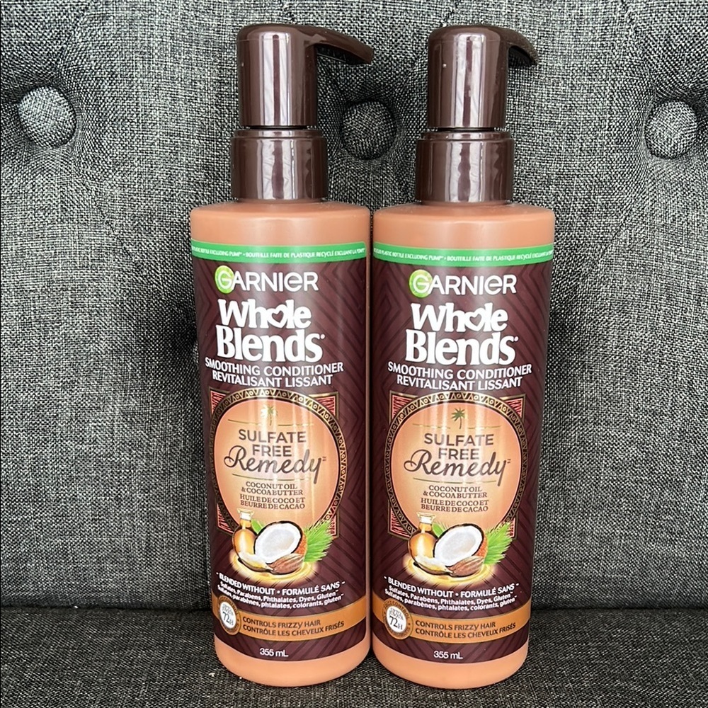 NEW bundle of two Garnier Whole Blends smoothing Conditioners sulfate free